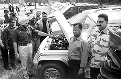 Police officials show stolen vehicles recovered in Mohali