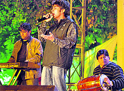 A participant performs at the New Year Extravaganza-2011 at the Sector-17 Plaza in Chandigarh on Wednesday