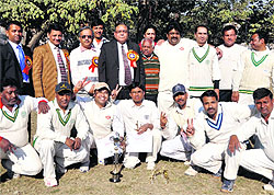 The Delhi head office team that won the North Zone Provident Fund Employees' Cricket Tournament in Dehradun on Wednesday