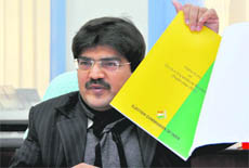 Chittaranjan Dash, Joint Director of Income Tax (Invest), in Dehradun on Wednesday. 