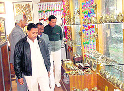 The Tribes India showroom at Manali, which was inaugurated by Kalu Singh Nalwaya, Chairman, TRIFED, on Wednesday