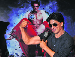 Bollywood actor Shahrukh Khan was in city to promote his movie Ra.One. 