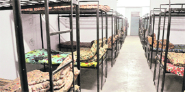 A view of the night shelter at Sector 26 in Chandigarh.