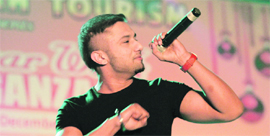 Honey Singh performs at the New Year Extravaganza-2011 at the Sector-17 Plaza in Chandigarh on Thursday.