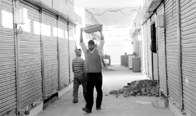 Construction work in progress at the Janta Rehri Market in Phase 3B1, Mohali.
