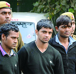 The accused in police custody in New Delhi on Thursday