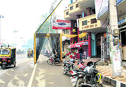 A welcome gate erected in front of a restaurant on the Delhi road in Rohtak