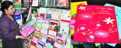 Markets in Ludhiana are flooded with greeting cards ahead of New Year. 