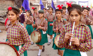 Children participate in a nagar kirtan in Gurgaon. 