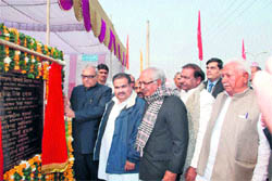 Chief Minister Bhupinder Singh Hooda at the foundation-laying function of 33 KV power substation in Sonepat on Friday.