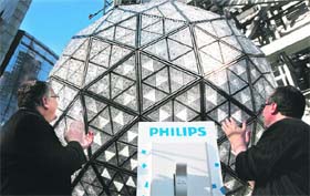 The Times Square New Years Eve Ball is being tested in New York on Friday