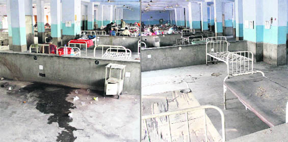 The dirty orthopaedic ward at the Civil Hospital in Jalandhar. 