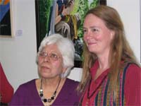 Alena Adamkova (right) with a visiting artist. Alena invites artists from around the world to interact with the students of Helena Roerich Arts School and College