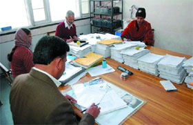 Workload has increased and the staff at the Election Office is busy working even on a holiday