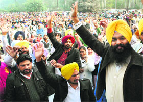 Satvir Singh Khatra after resigning from the SAD, in Patiala on Sunday