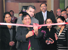 Dr Krishna Pandit, former MLA and parliamentary secretary, Haryana, inaugurates the upgraded radiology section of JN Kapoor DAV Dental College in Yamunanagar.