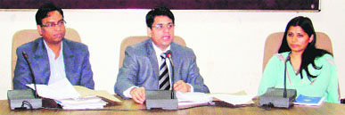 District Election Officer Rahul Tewari (c) briefs about guidelines of the Code of Conduct in Ludhiana.