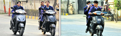 Schoolchildren blatantly defy driving regulations right under the nose of the Ludhiana administration.