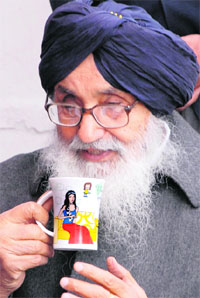 CM Parkash Singh Badal at a gathering in Bathinda.