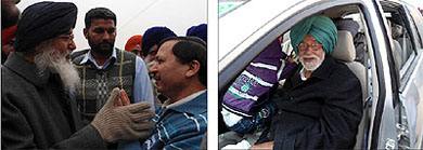 Chief Minister Parkash Singh Badal during his election campaign in Lambi constituency on Wednesday