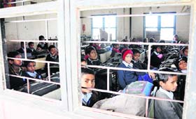 Hundreds of students in government schools of Chandigarh brave the chill as the school authorities turn a blind eye to broken windowpanes