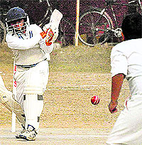 A match of the Saupins Tricity Cricket League Tournament under way at Sector 48 in Chandigarh on Friday