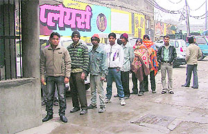 With poll fever on, fewer residents are turning up at cinema halls in Ludhiana. Photo: Inderjeet Verma