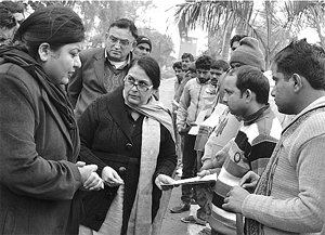 District and Sessions Judge Naveeta Singh listens to the problems of jail inmates in Ambala. 