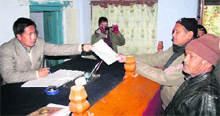Jagjiwan Kanyal, BSP candidate from Didihat, files nomination papers in Pithoragarh 
