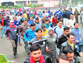 The Faridabad police organises a half marathon to highlight road safety messages, in Faridabad on Saturday. 