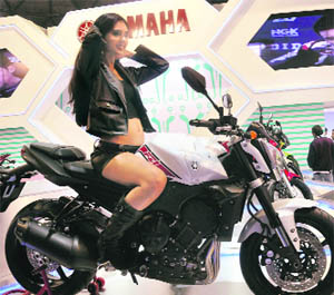 The Yamaha FZ1 mototorcycle. 