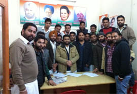 Youth Congress leaders after taking the pledge in Bathinda on Sunday. 