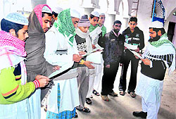 Muslims being made aware about voting rights at the Jwalapur mosque in Haridwar on Sunday