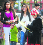 The mother and relatives of a child in a jubilant mood after she got admission in a Sector-9 school in Chandigarh