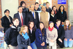 A group of students from the Massachusetts Institute of Technology and Prof Daniel Hastings with Vice-Chancellor Suresh Sachdev of NIILM University in Kaithal.