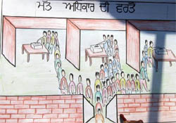 One of the posters made by the students during the competition in Bathinda on Tuesday. 