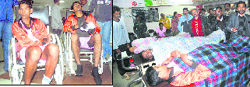 The injured Kerala players in Government Multi-Speciality Hospital, Sector 16, Chandigarh