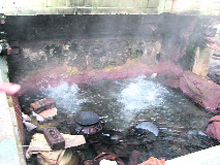 A hot water spring at Manikaran in Kullu. 
