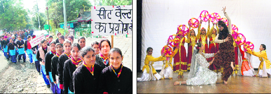 Rovers and Rangers volunteers hold an awareness rally on traffic rules in Dharamsala; and students present an item, Coronation of Lord Shiva, at Gaiety Theatre in Shimla.