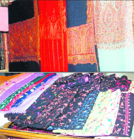 File pictures of Kashmiri shawls