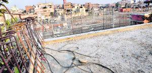 The railway overbridge project, which is being constructed in place of the Lakkar Pul, hangs fire for more than a decade in Ludhiana North Assembly segment. 
