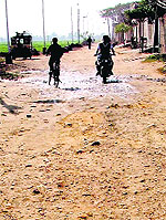 Eid-Maseet Road in a pitiable condition at Raikot