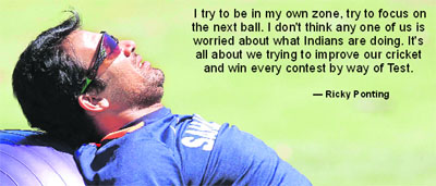 Zaheer Khan stretches during a training session at the WACA in Perth on Wednesday.  AP/PTI