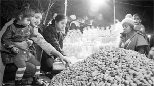 People buy Lohri material on the eve of the festival at Sector 20 in Chandigarh on Thursday.