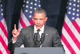 US President Barack Obama speaks at a Presidential poll campaign event in Washington 