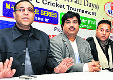 Javed Bhatt (left), general secretary of the Uttarakhand Youth Twenty20 Cricket Association, in Dehradun on Friday
