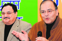 BJP leader Arun Jaitley (R) in Chandigarh
