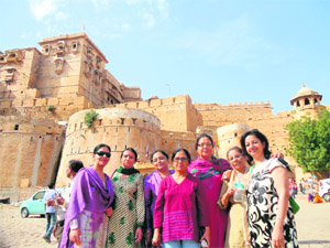 Guneeta Chadha (extreme right) was part of an all-women trip to Rajasthan