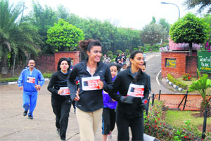 Participants at the recently held Running and Living Half-Marathon