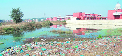 Sewer and garbage accumulated at Maqboolpura area in Amritsar East